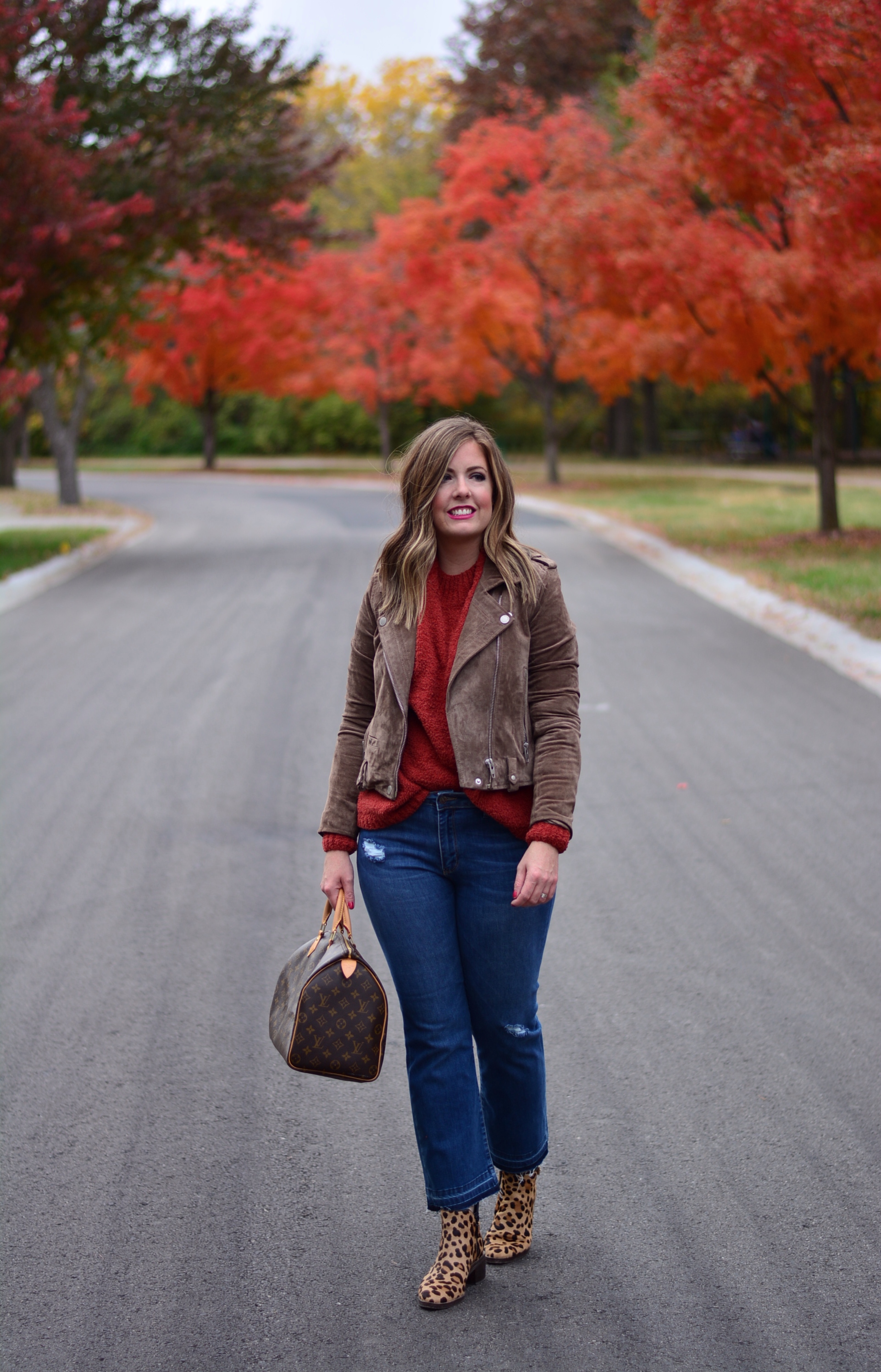 Burnt orange sweater outfit sale
